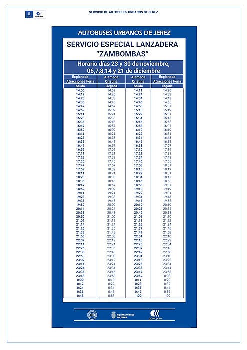 horarios lanzaderas