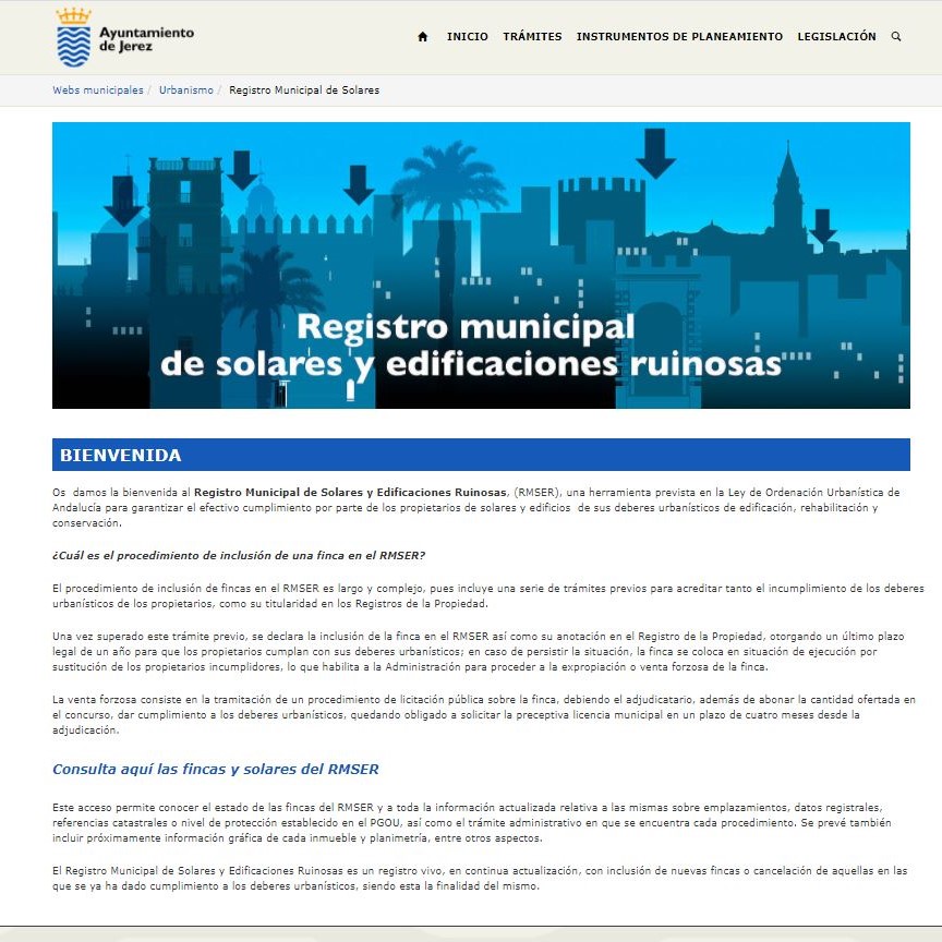Web Registro de Solares