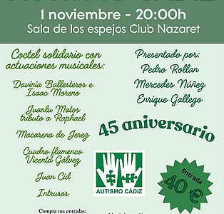 Cartel Gala Solidaria Autismo Cádiz
