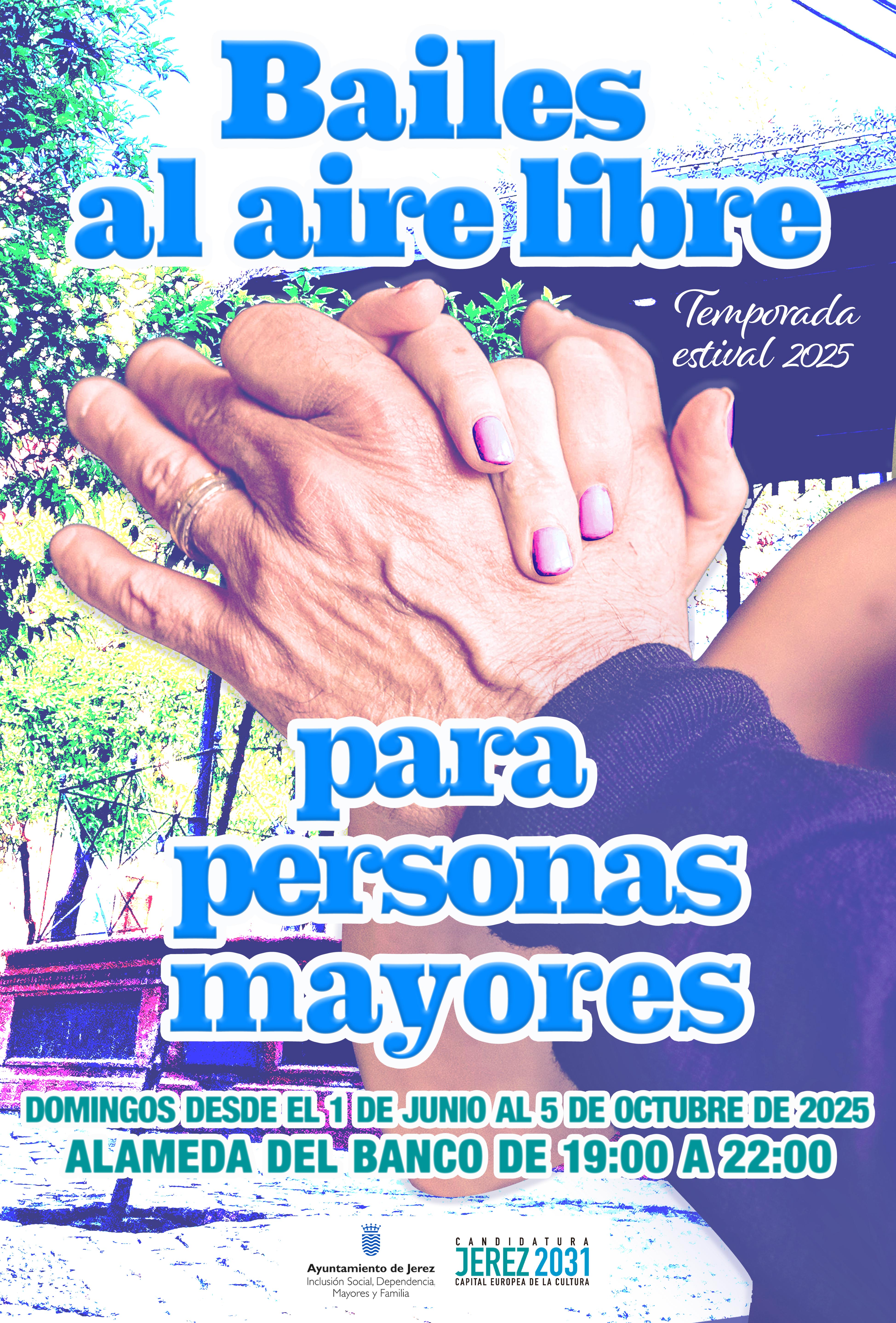 Cartel baile para personas mayores