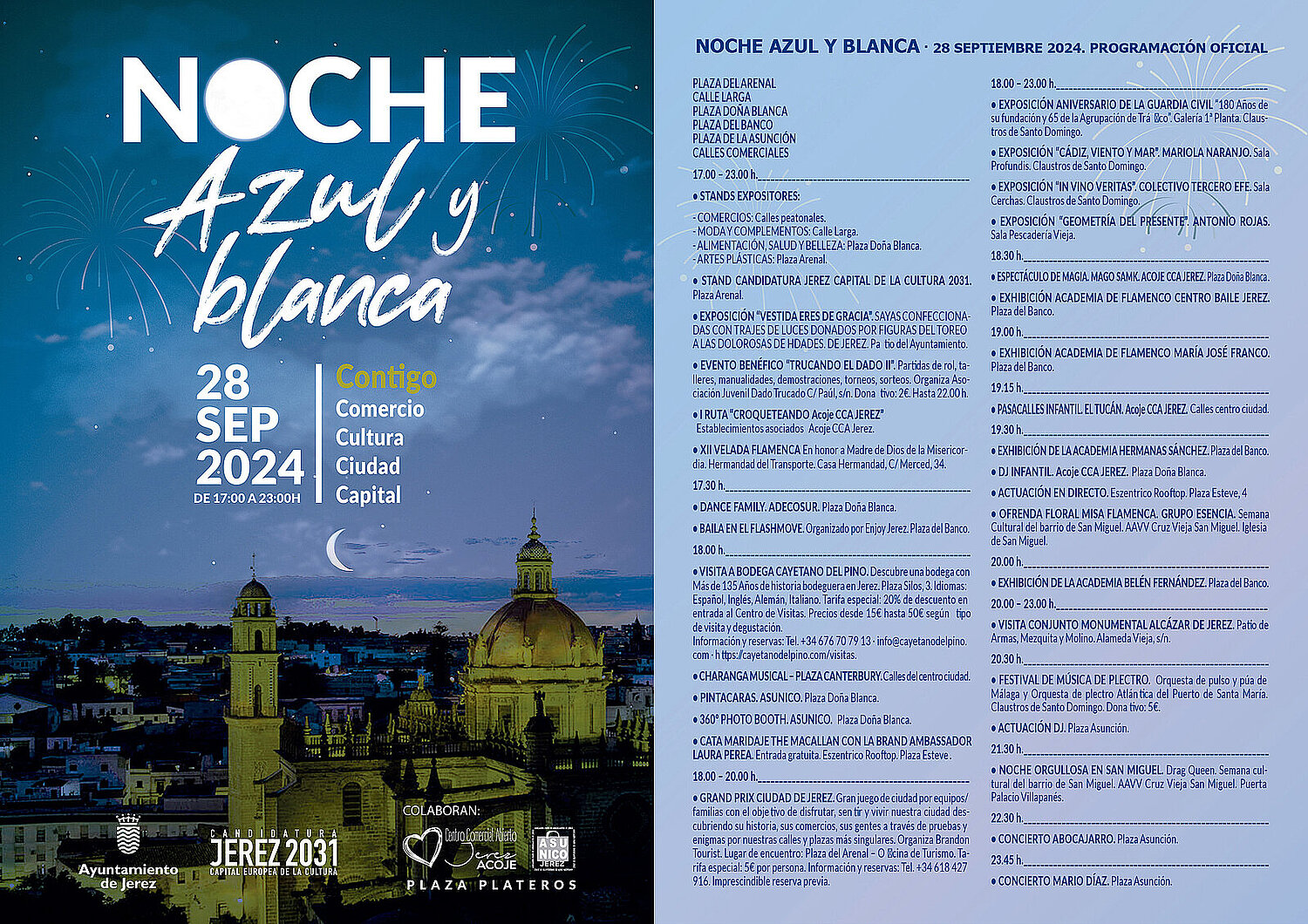 Programación Oficial Noche Azul y Blanca