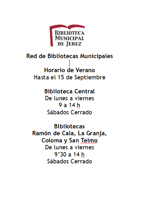 Cartel horario verano Red Biblioteas