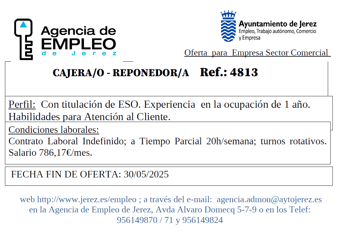 Oferta Agencia Empleo Jerez
