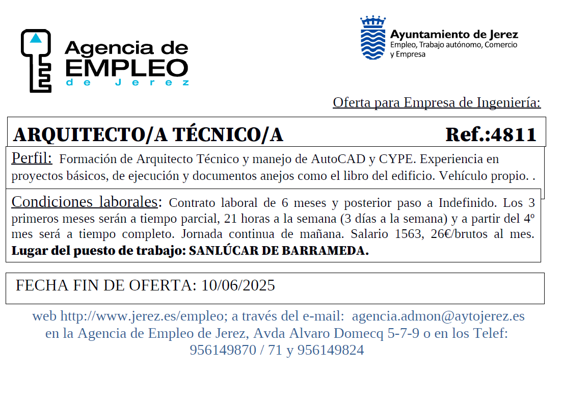 Oferta Agencia Empleo Jerez