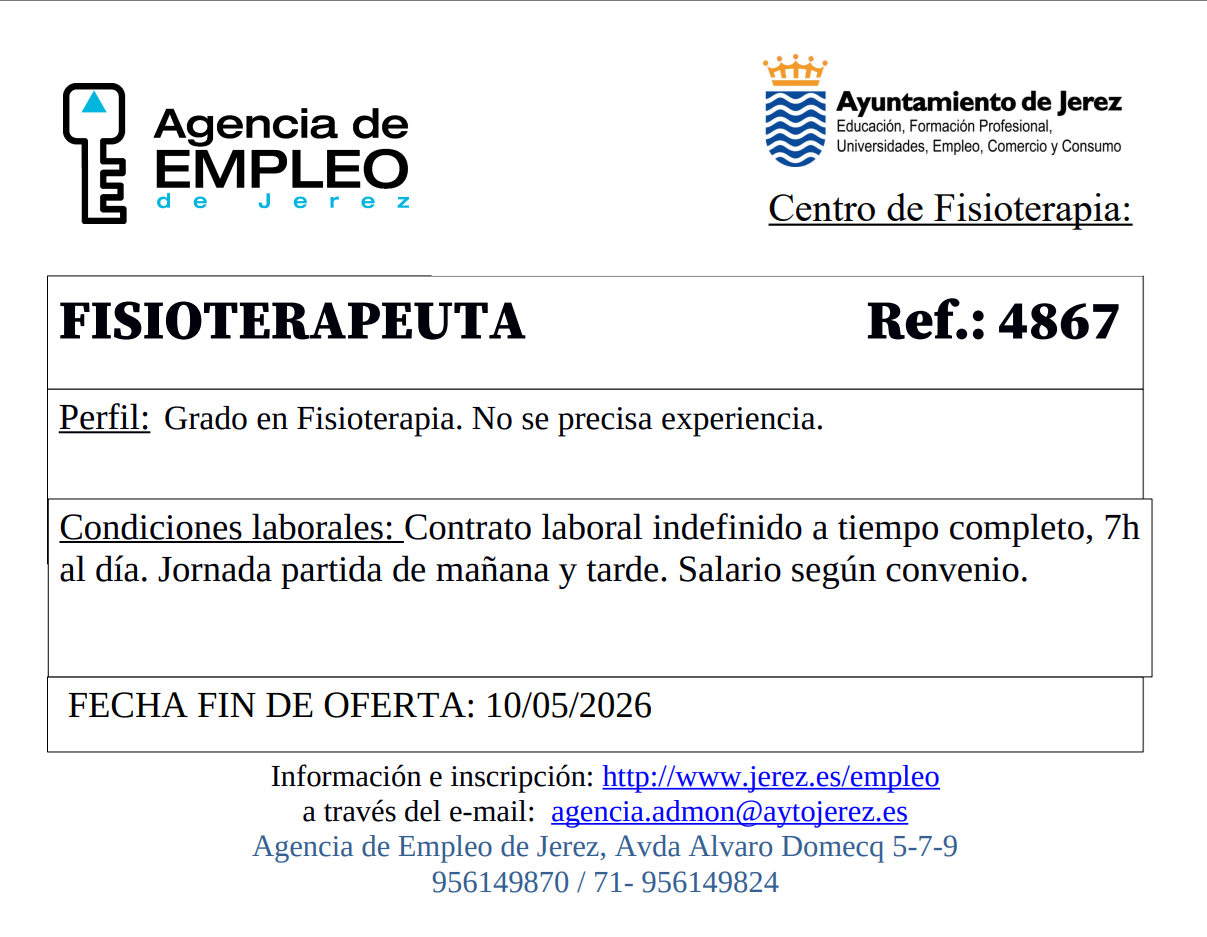 Oferta Agencia Empleo Jerez