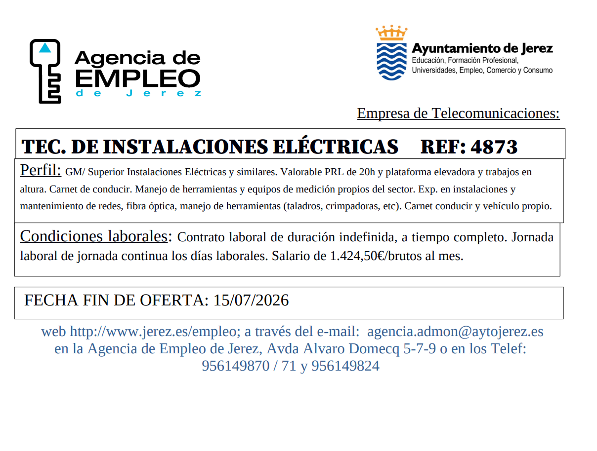 Oferta agencia de empleo