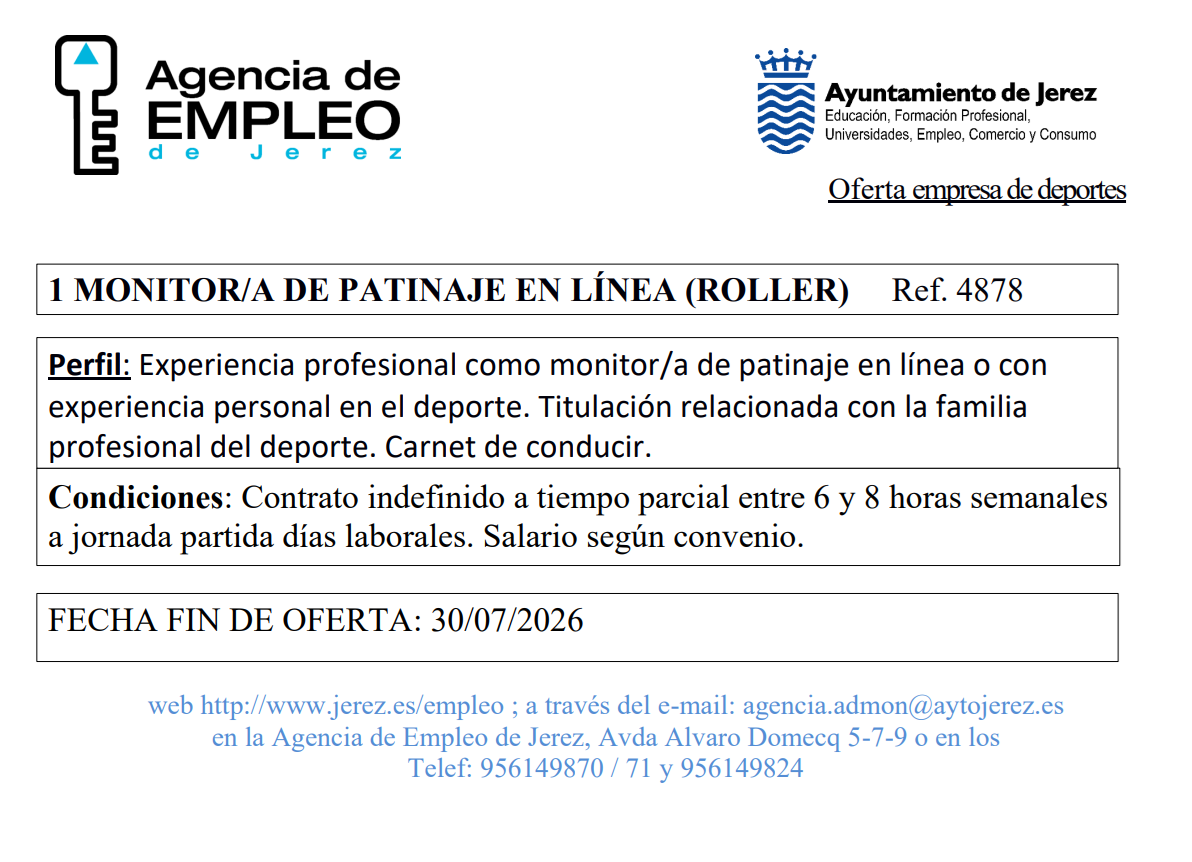 Oferta Agencia de Empleo Jerez