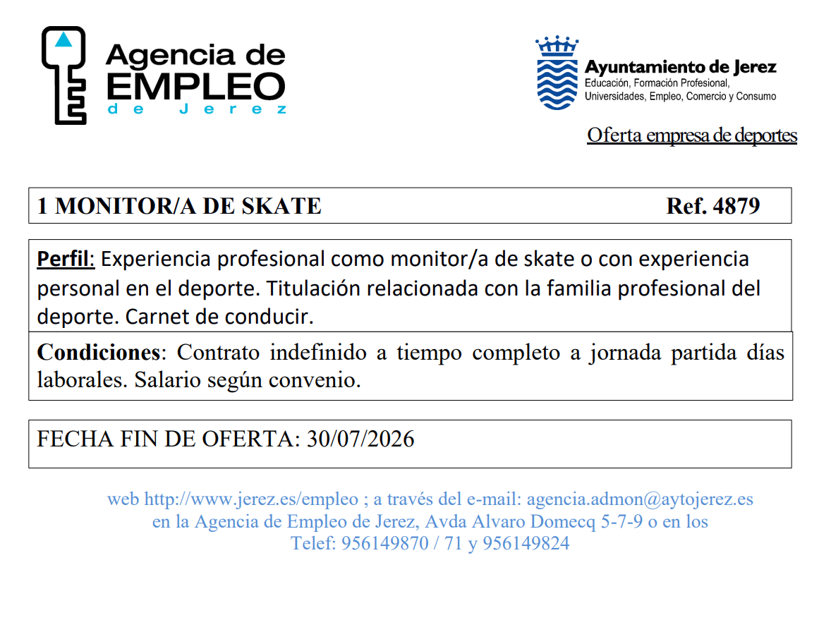 Oferta Agencia Empleo Jerez