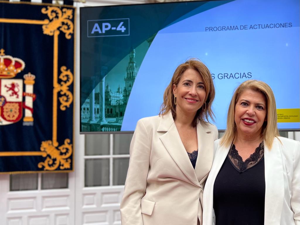 Alcaldesa con ministra de Transportes
