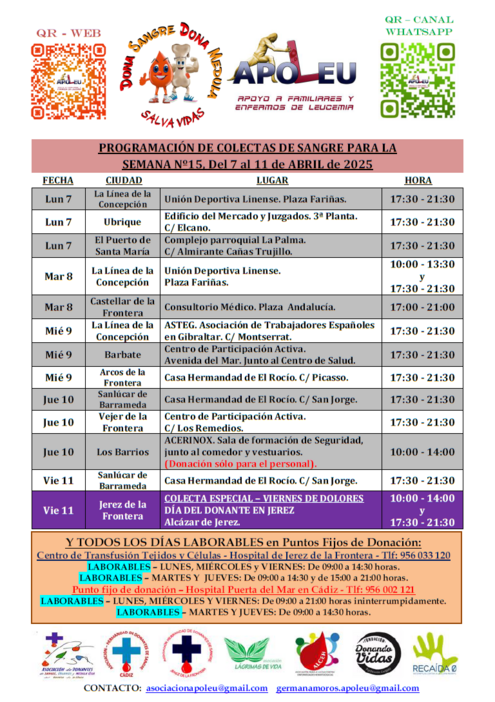 Listado de Colectas