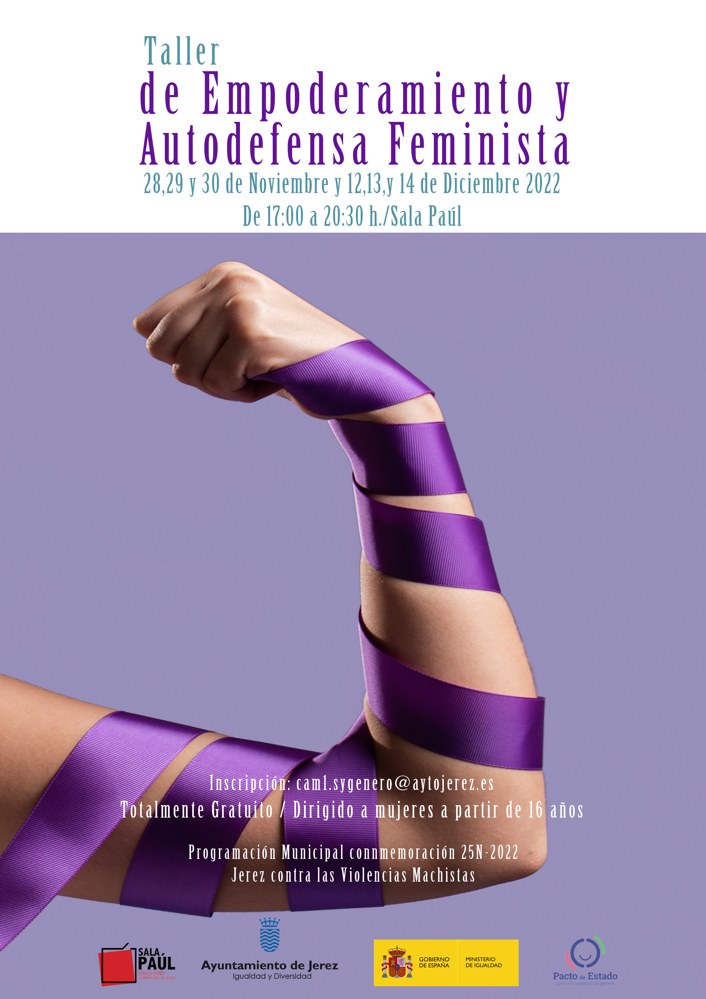 Cartel Taller de empoderamiento y autodefensa feminista