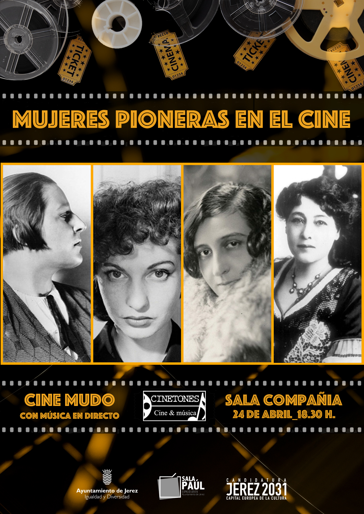 Cartel Pioneras en el Cine