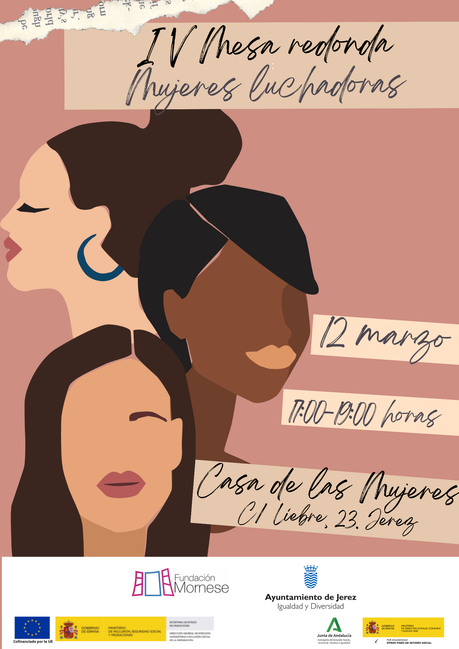 Cartel IV Mesa Redonda Mujeres Luchadoras_Fundación Mornese