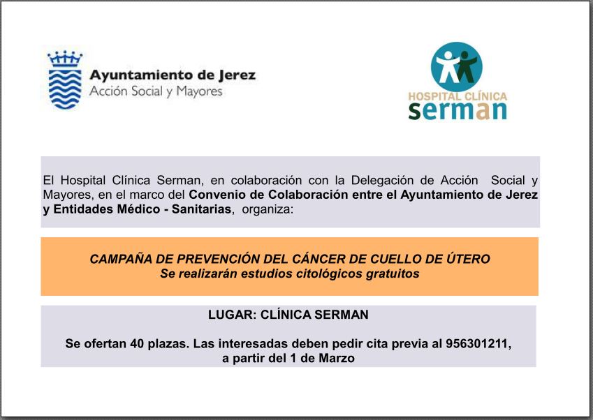 Cartel CAMPAÑA DE PREVENCIÓN DEL CÁNCER DE CUELLO DE ÚTERO