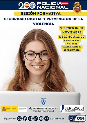 Cartel Sesión Formativa en Seguridad y Prevención de Violencia