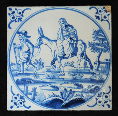 DUTCH TILE WITH BIBLICAL THEME