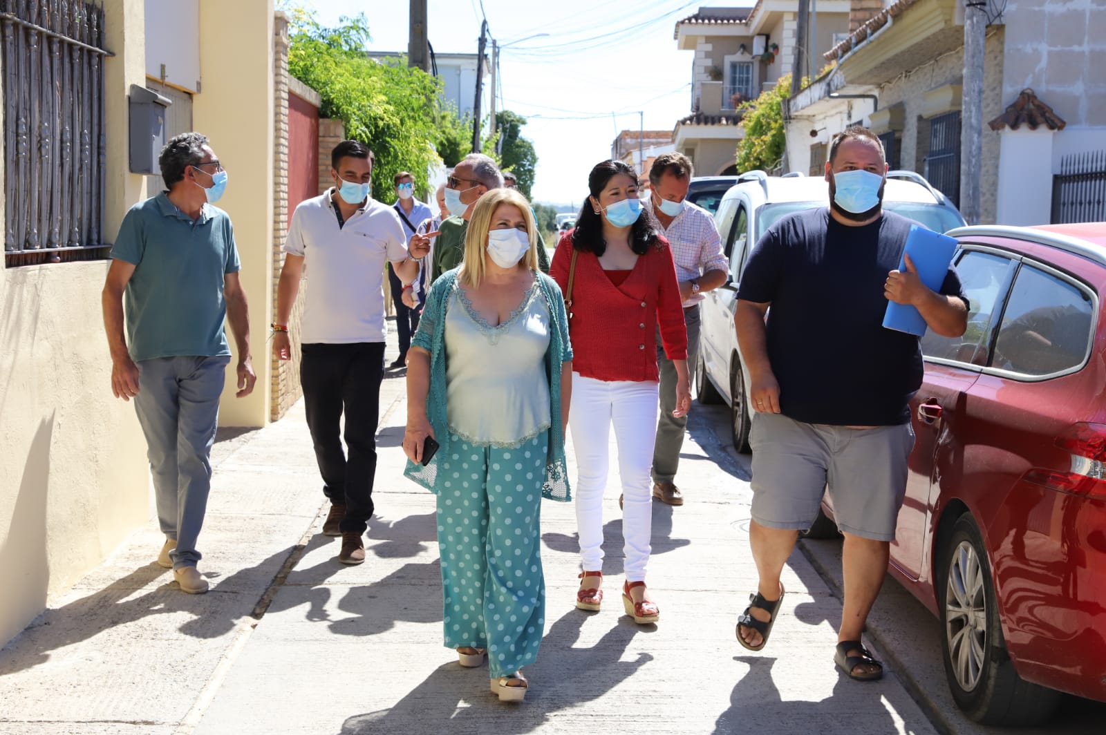 La alcaldesa durante la visita