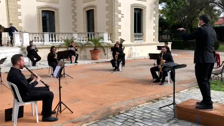 Componentes de la Banda durante la actuación