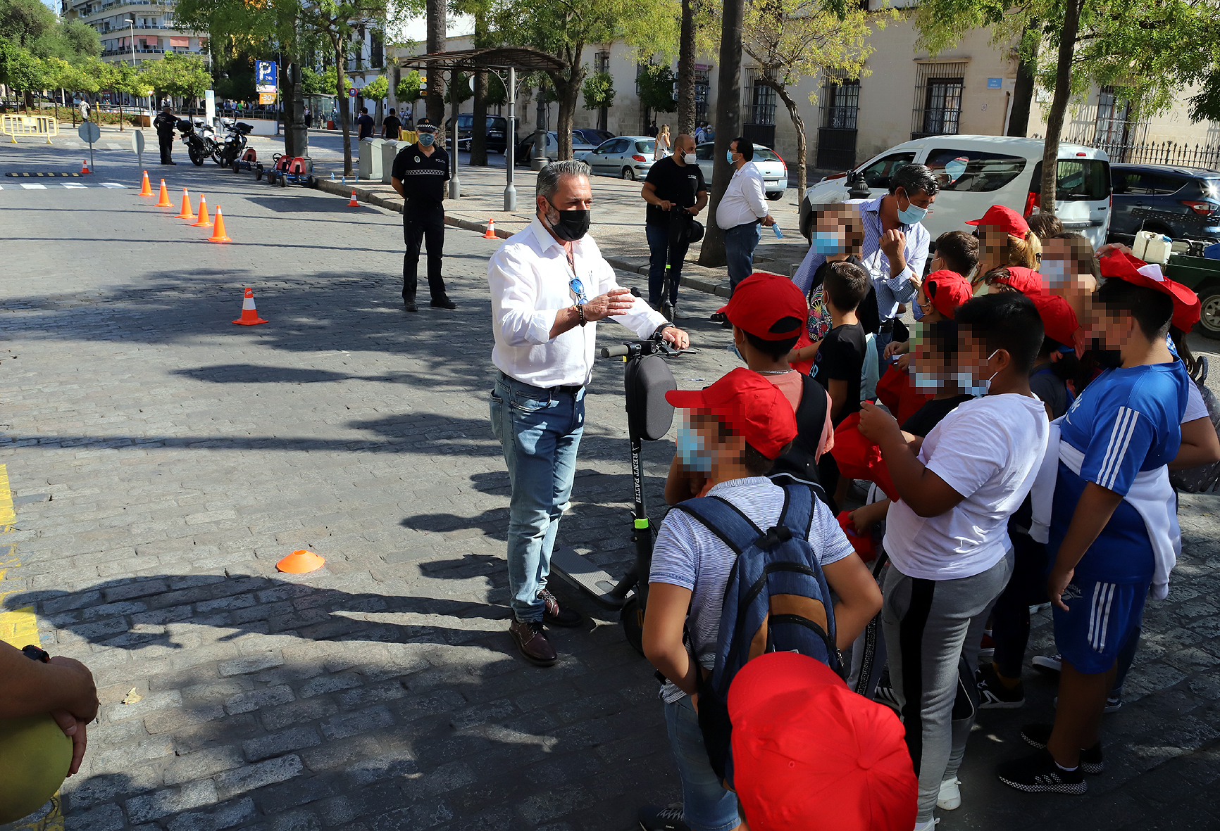 Rubén Pérez, durante actividad escolar de la Semana de la Movilidad Sostenible Rubén Pérez
