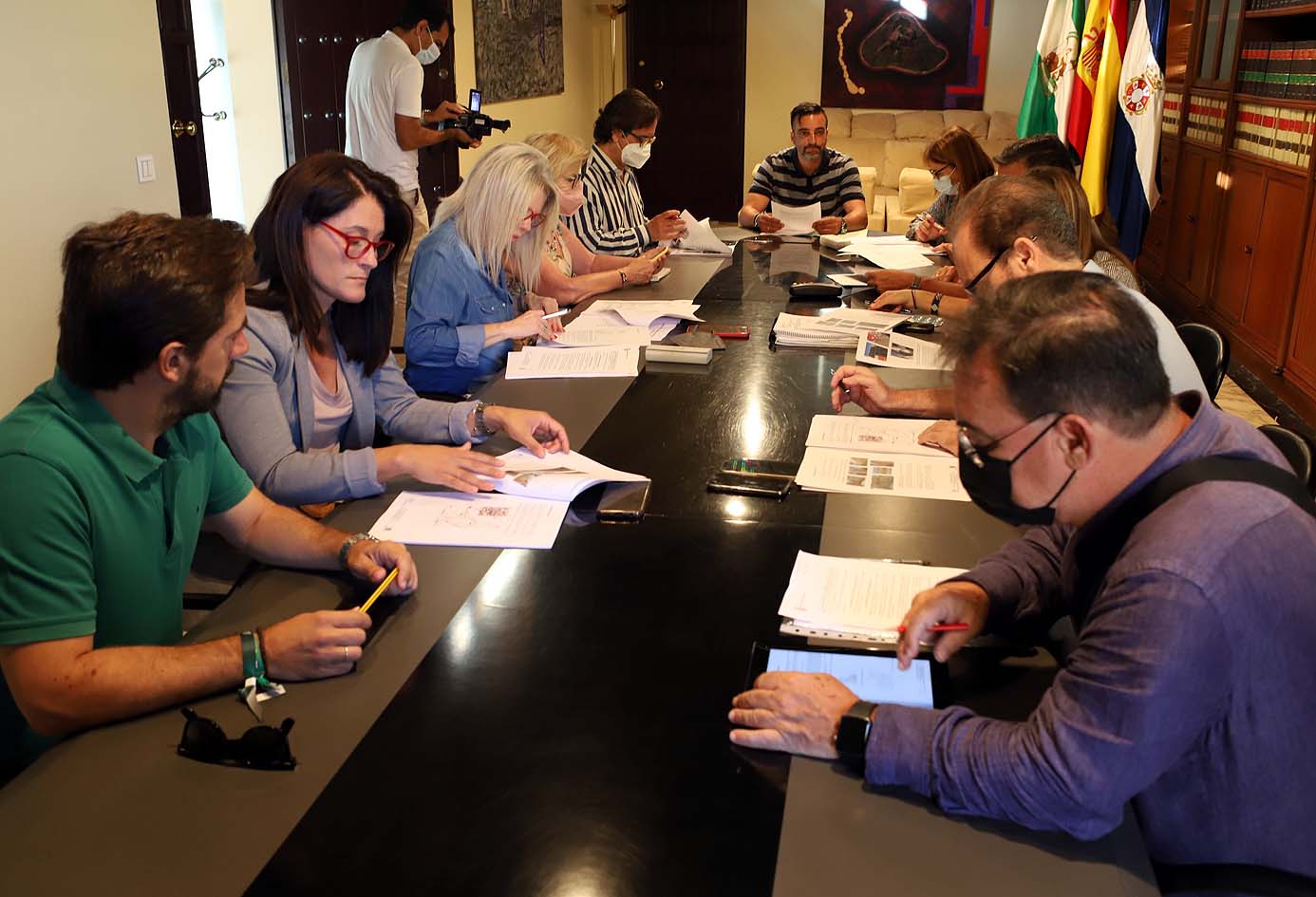 José Antonio Díaz durante la reunión