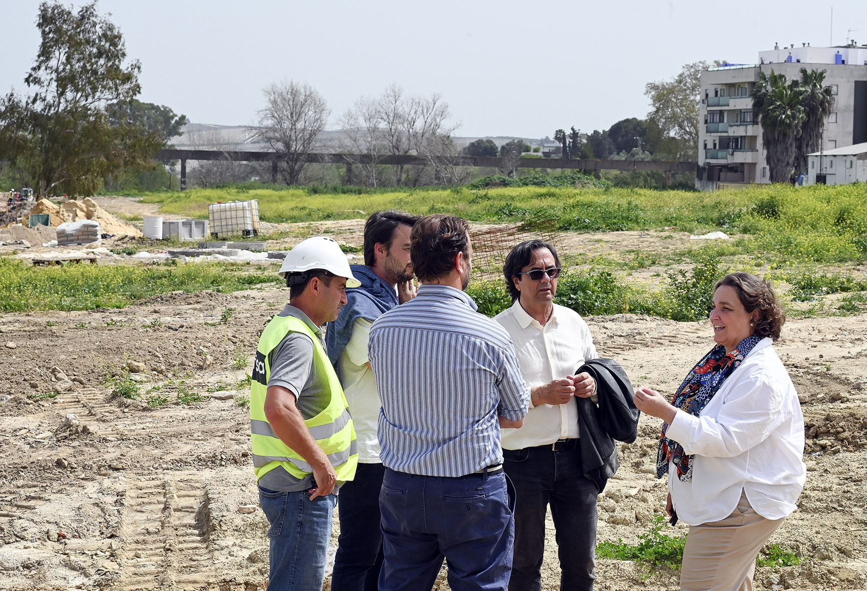 Belén de la Cuadra visita obras parque de La Canaleja