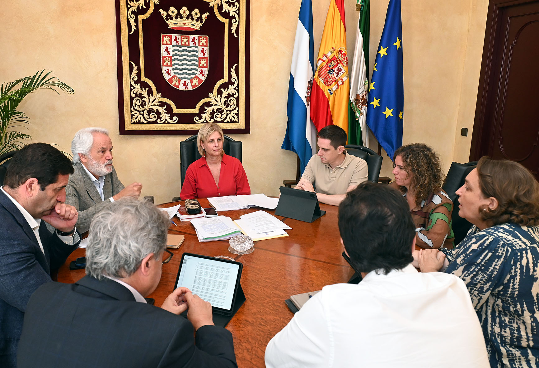 La alcaldesa durante la rueda de prensa