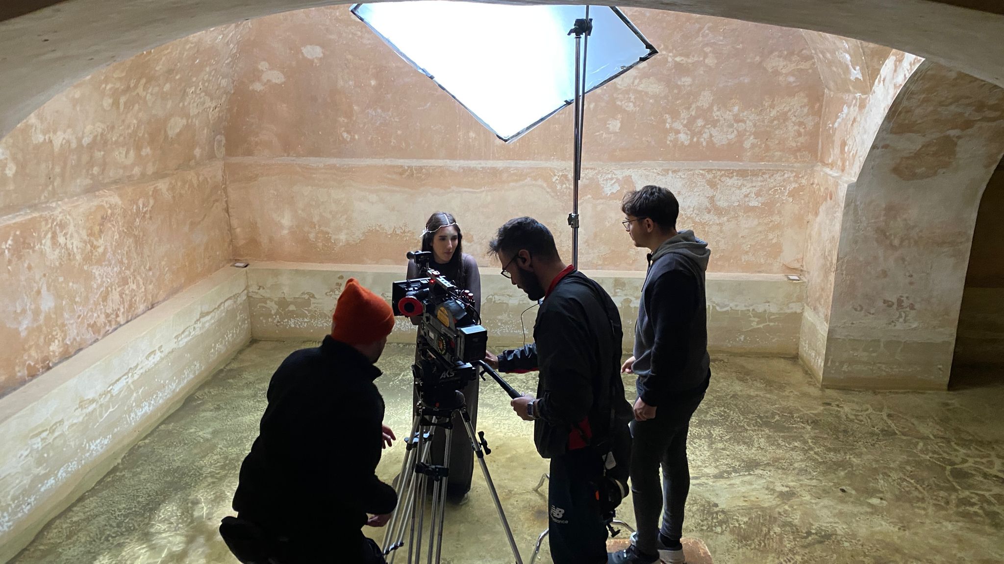 Momento de la grabación del video musical