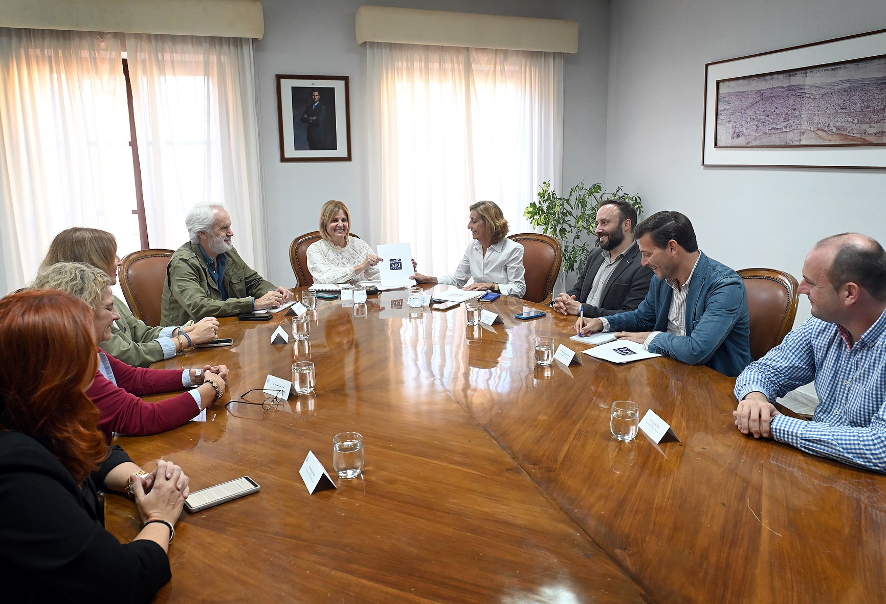 La alcaldesa durante el encuentro