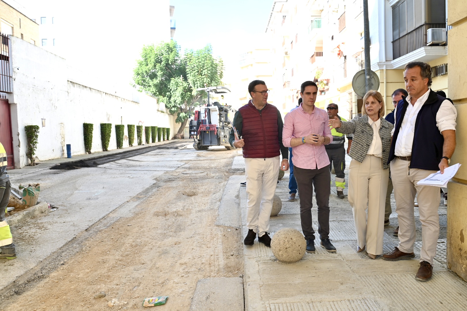 La alcaldesa durante la visita