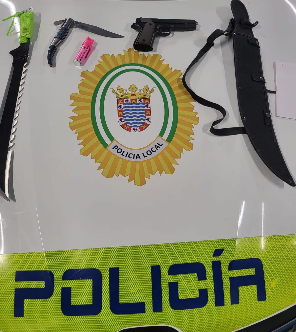Fotografía de las armas intervenidas