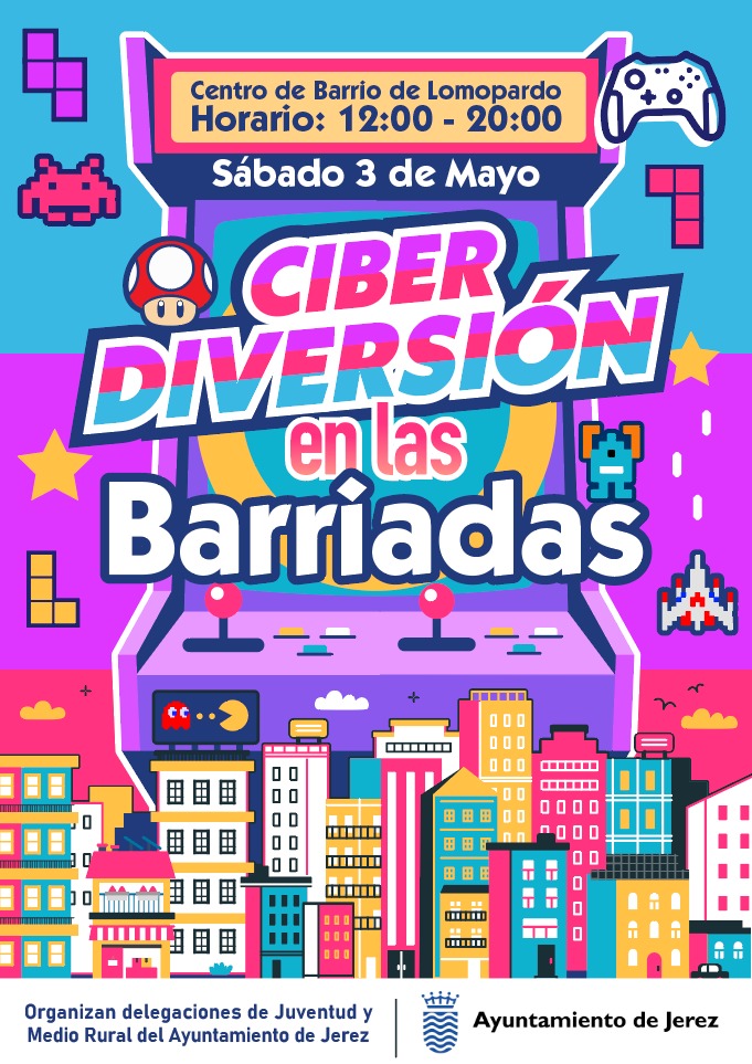 Cartel ciber diversión en las barriadas rurales