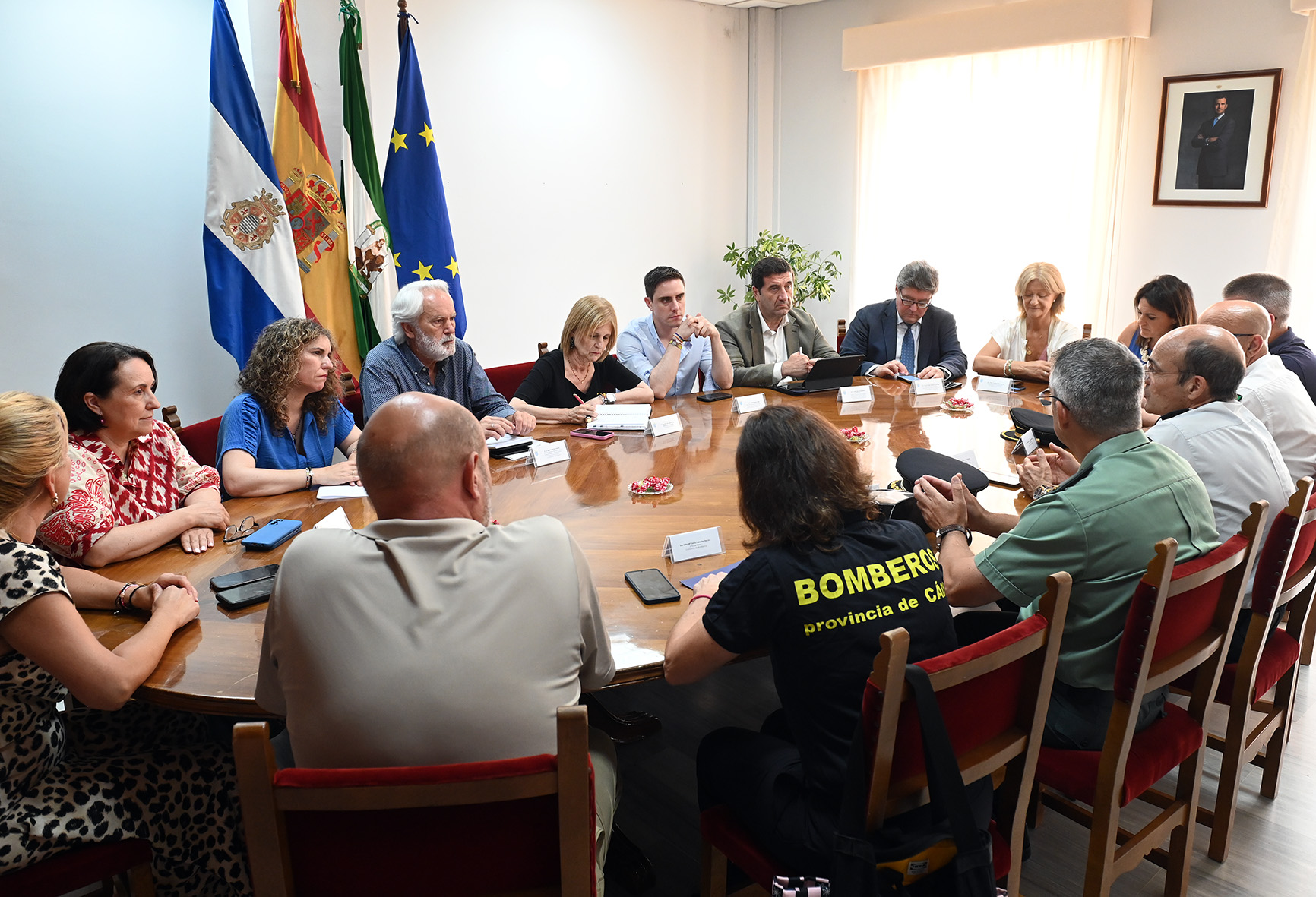 La alcaldesa durante la reunión