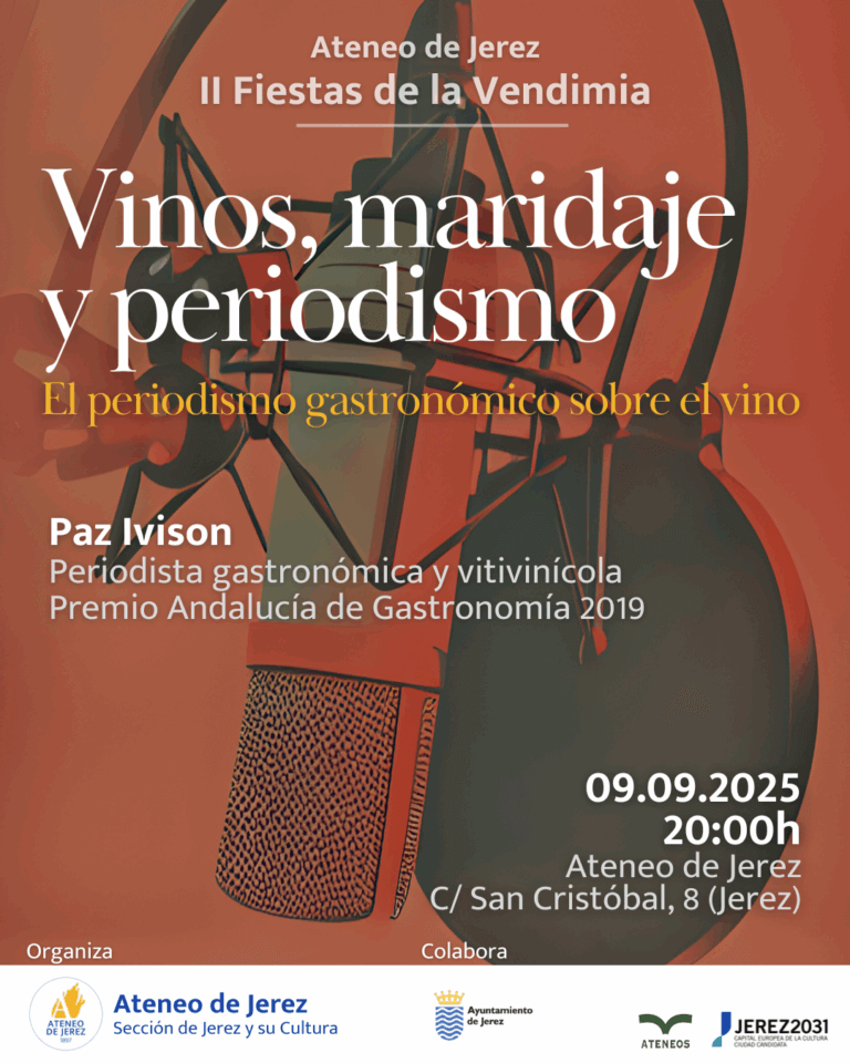 cartel conferencia maridaje y periodismo