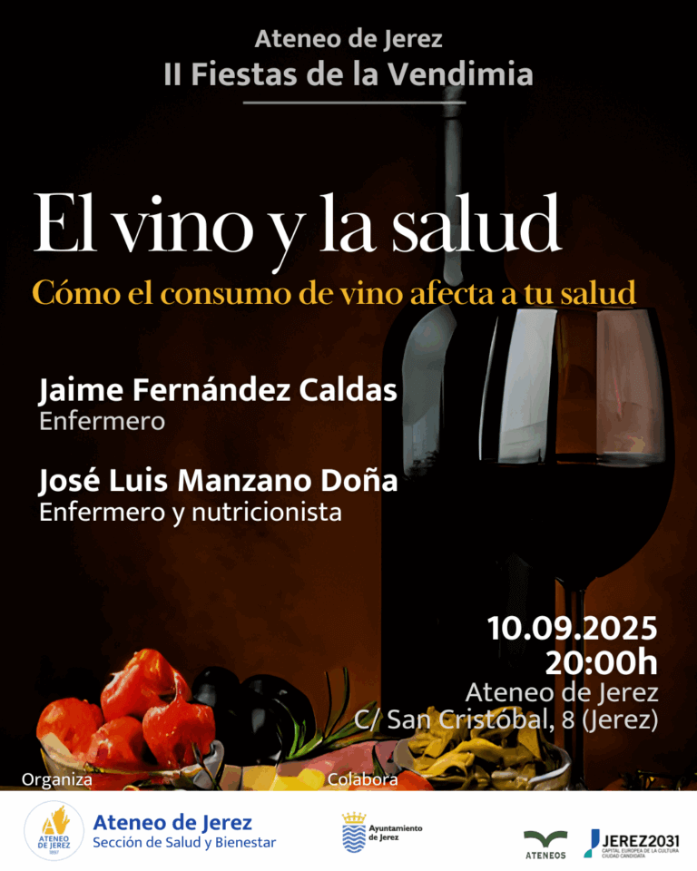 Cartel conferencia Vino y Salud