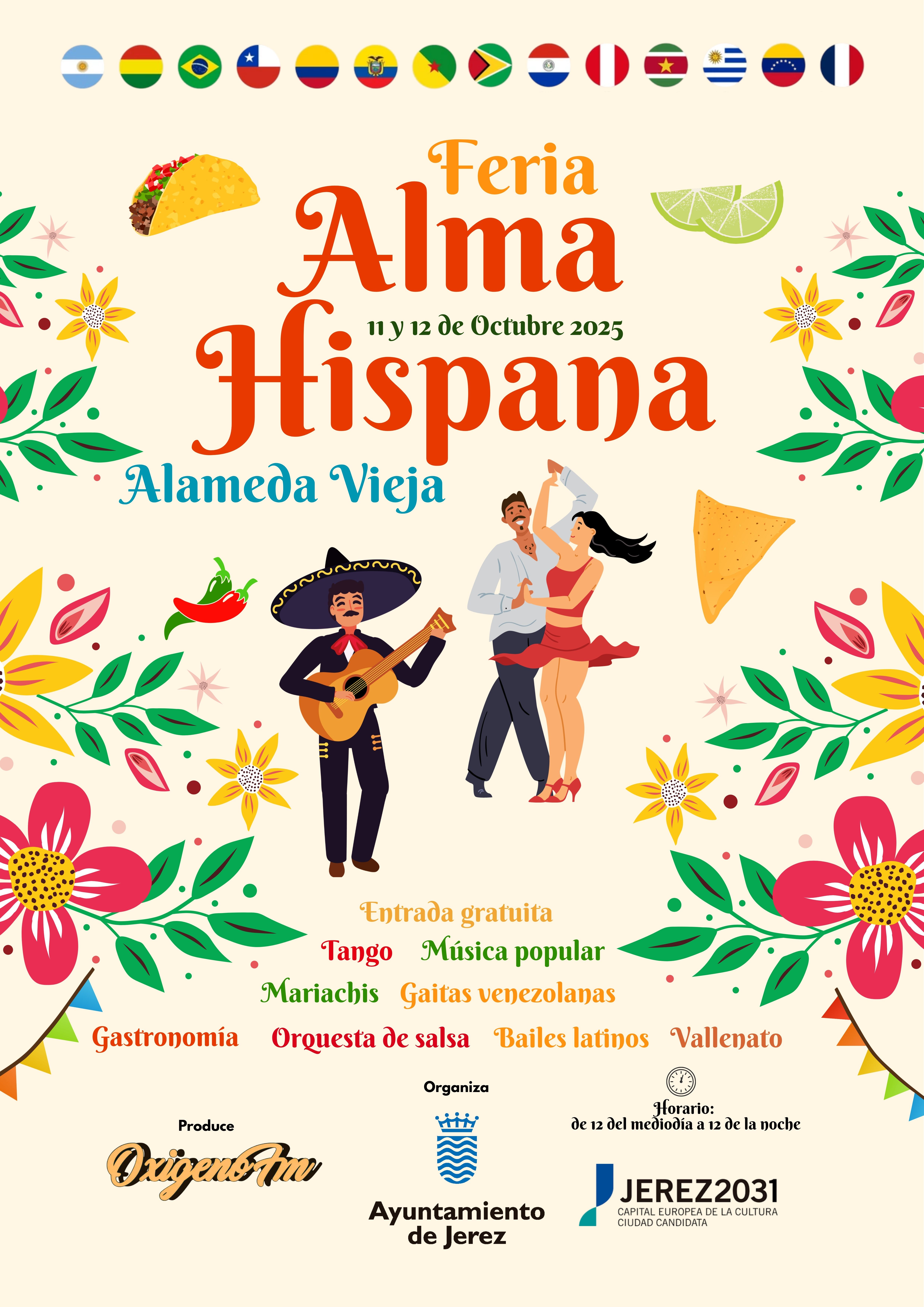Cartel Festival Alma Hispana que se celebra el 11 y 12 de octubre