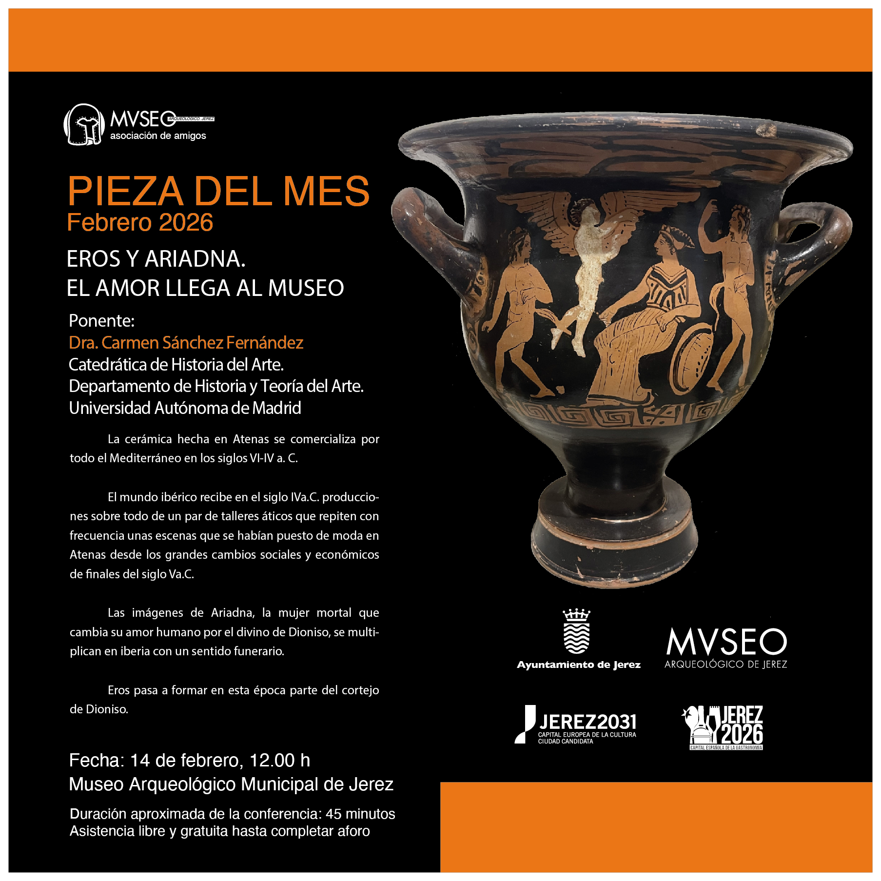 Cartel del programa 'La Pieza del Mes' del Museo Arqueológico