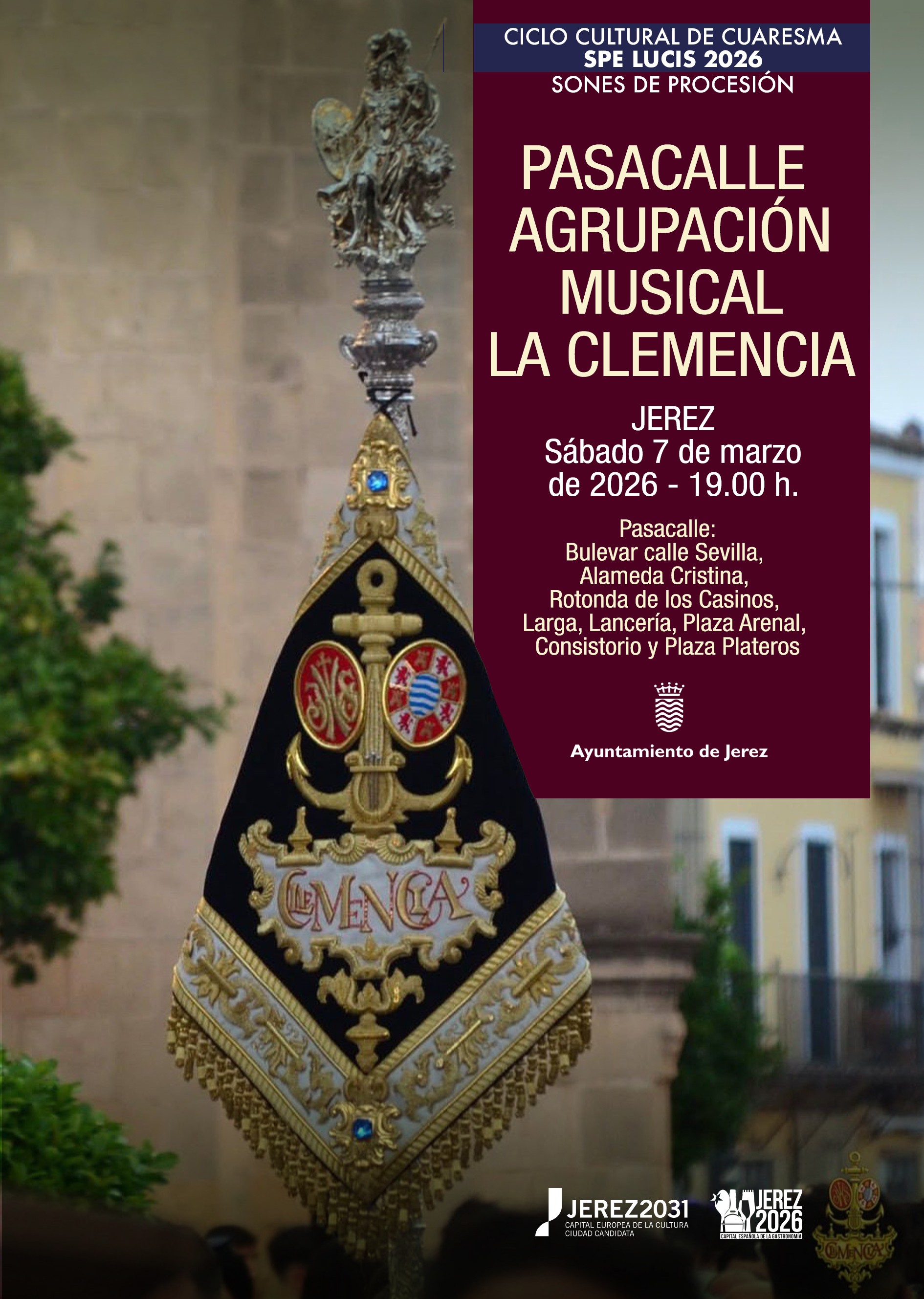 cartel pasacalles agrupación musical La Clemencia