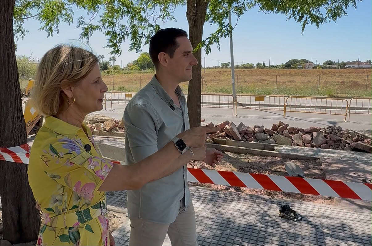 La alcaldesa visita las obras de la Avenida Juan Carlos I