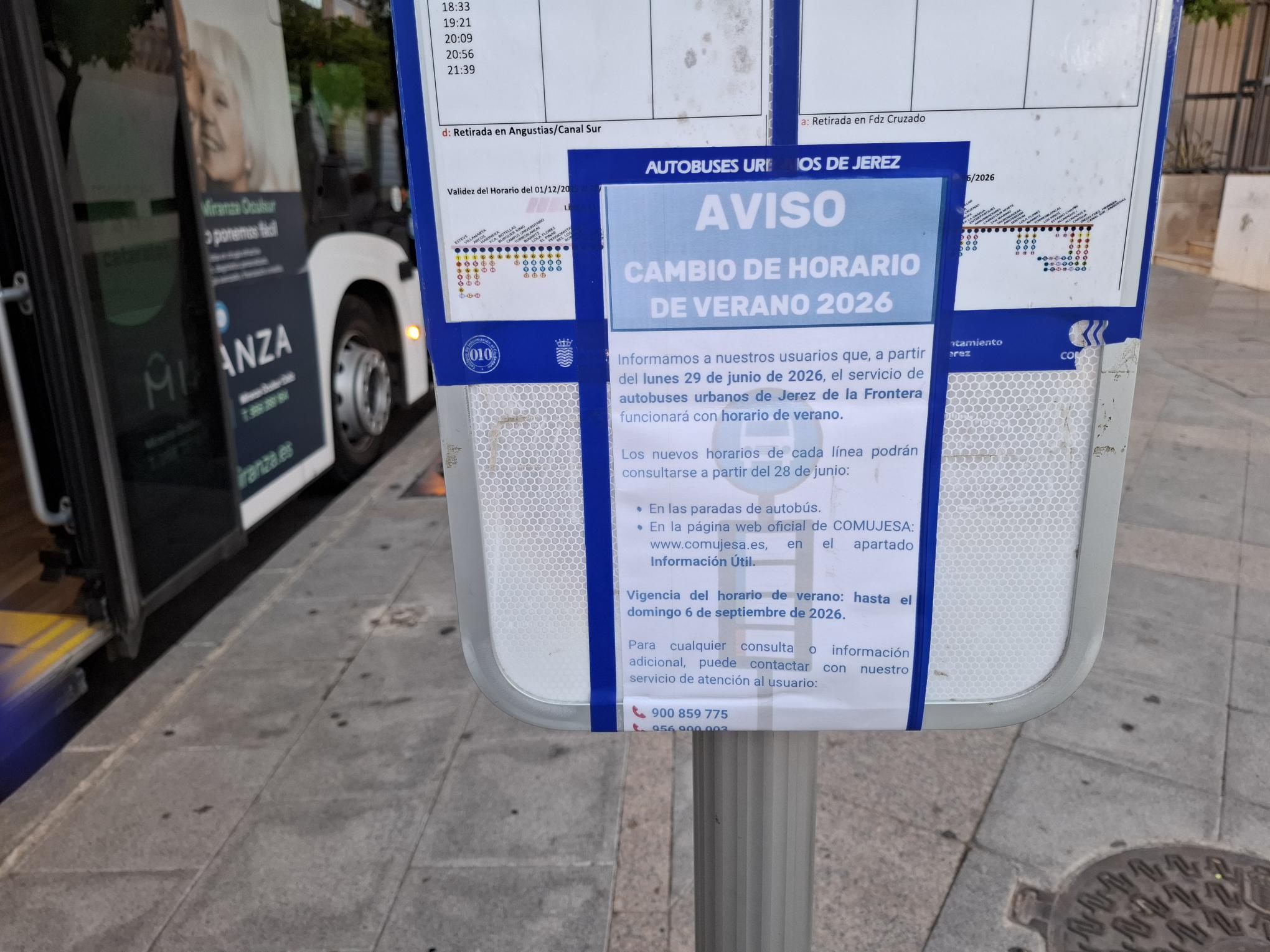 Los autobuses urbanos pasan al horario de verano el próximo lunes