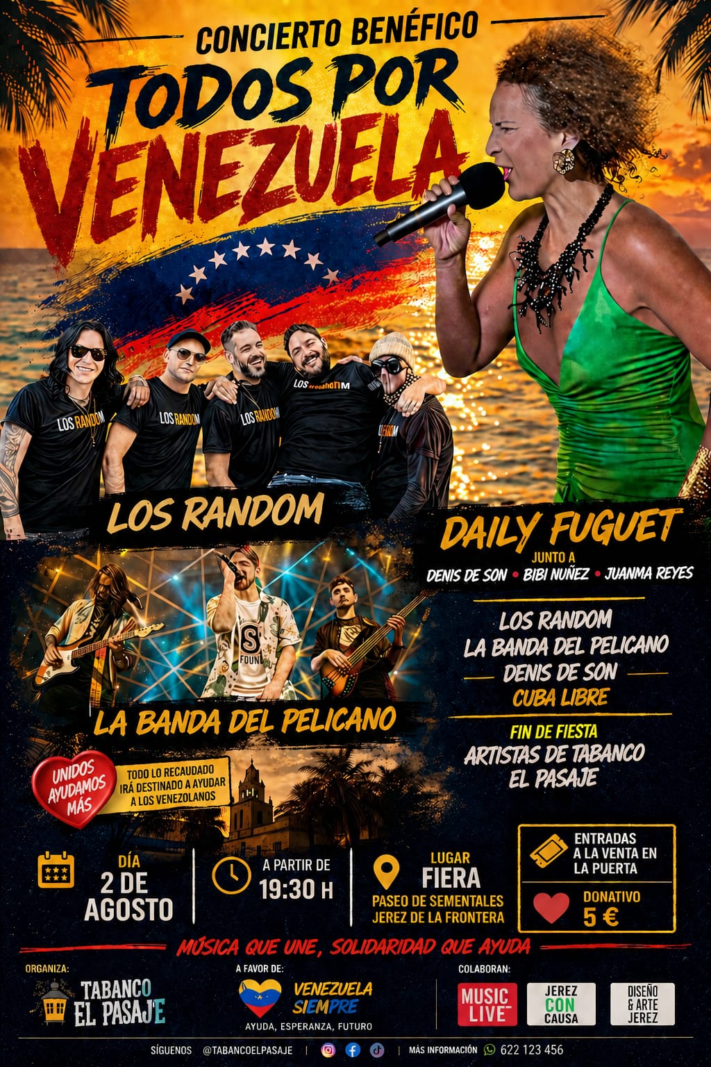 Cartel del concierto solidario a beneficio de Venezuela