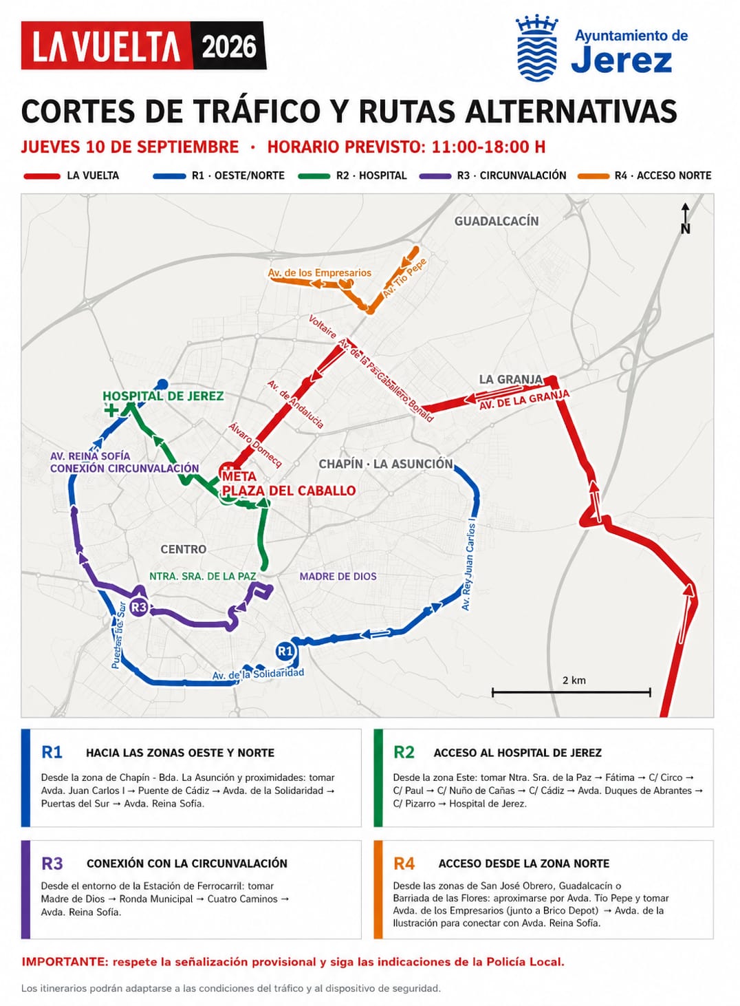 Cartel Plan de Tráfico Vuelta Ciclista