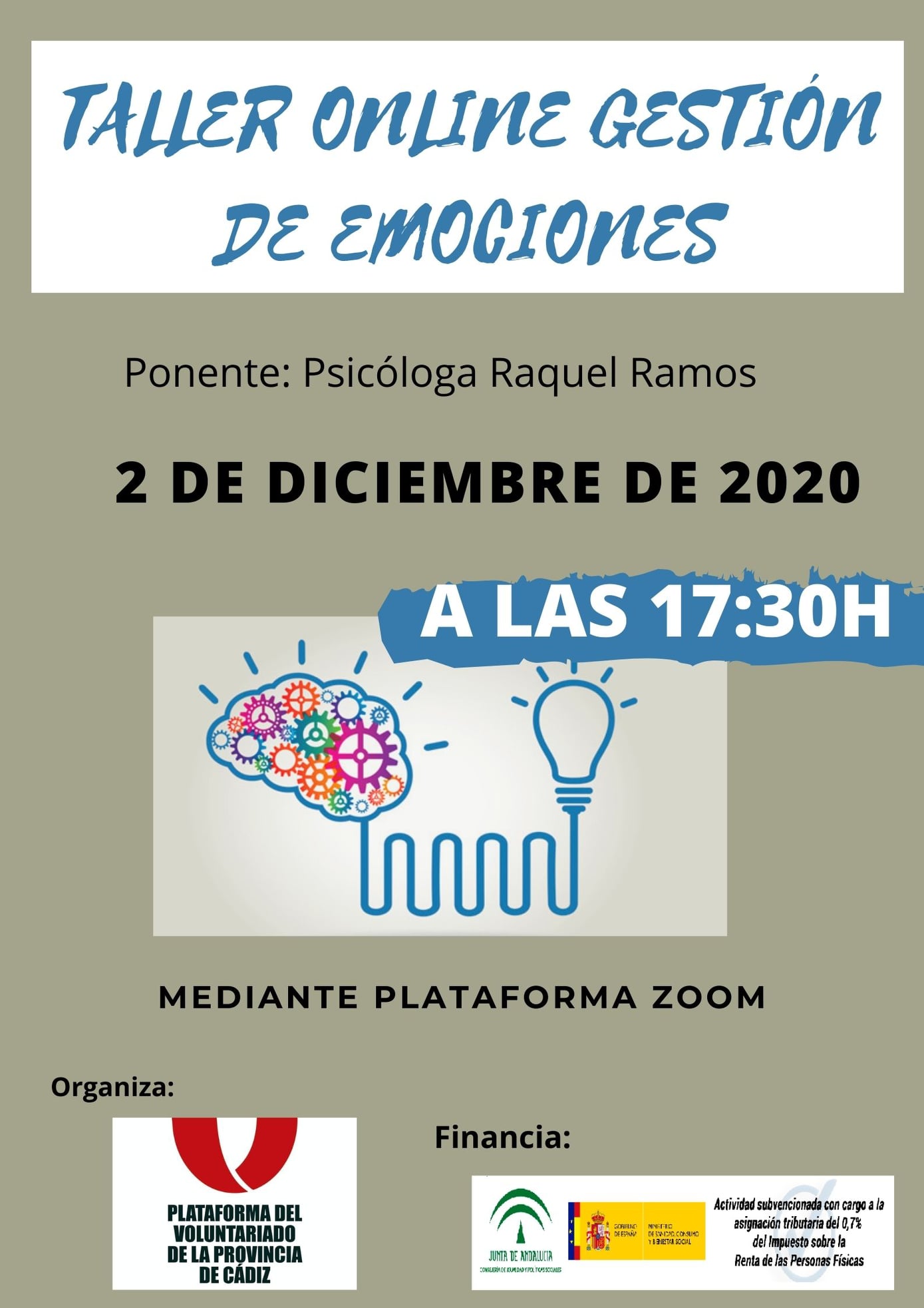 Taller de gestión de emociones de la Plataforma de Voluntariado de la Provincia de Cádiz