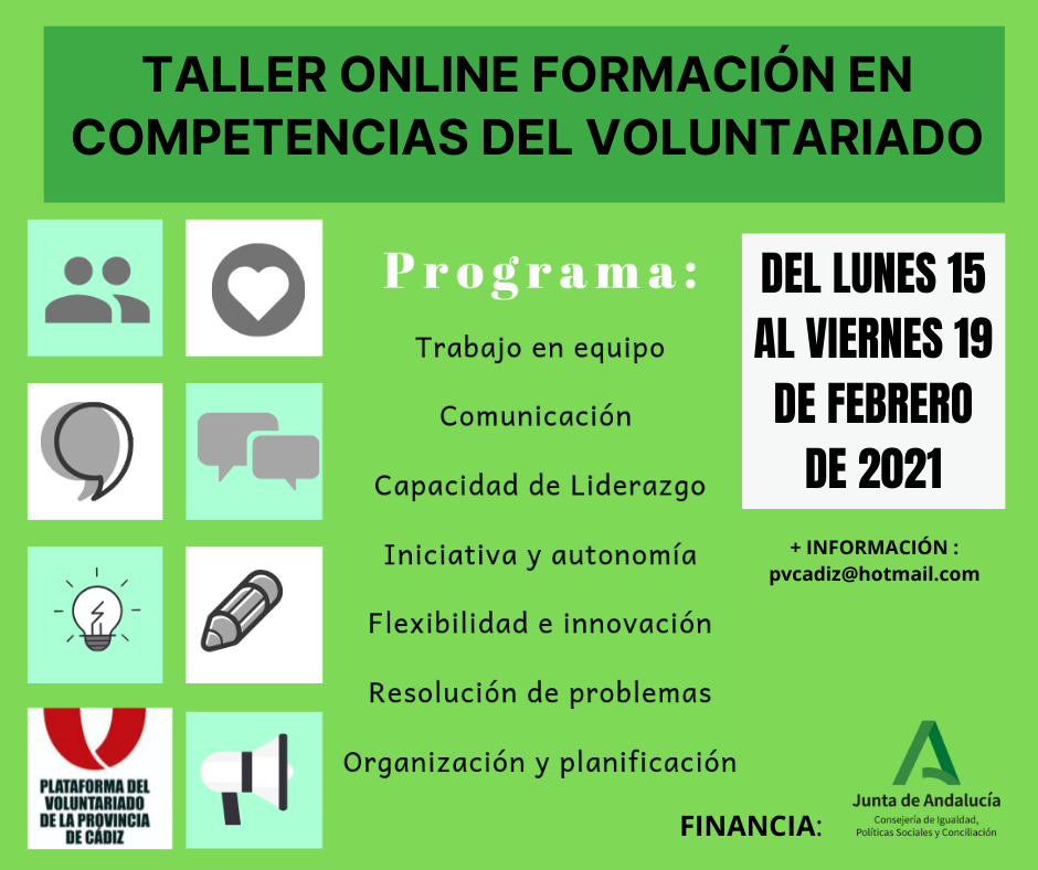 Taller online de formación en competencias del voluntariado