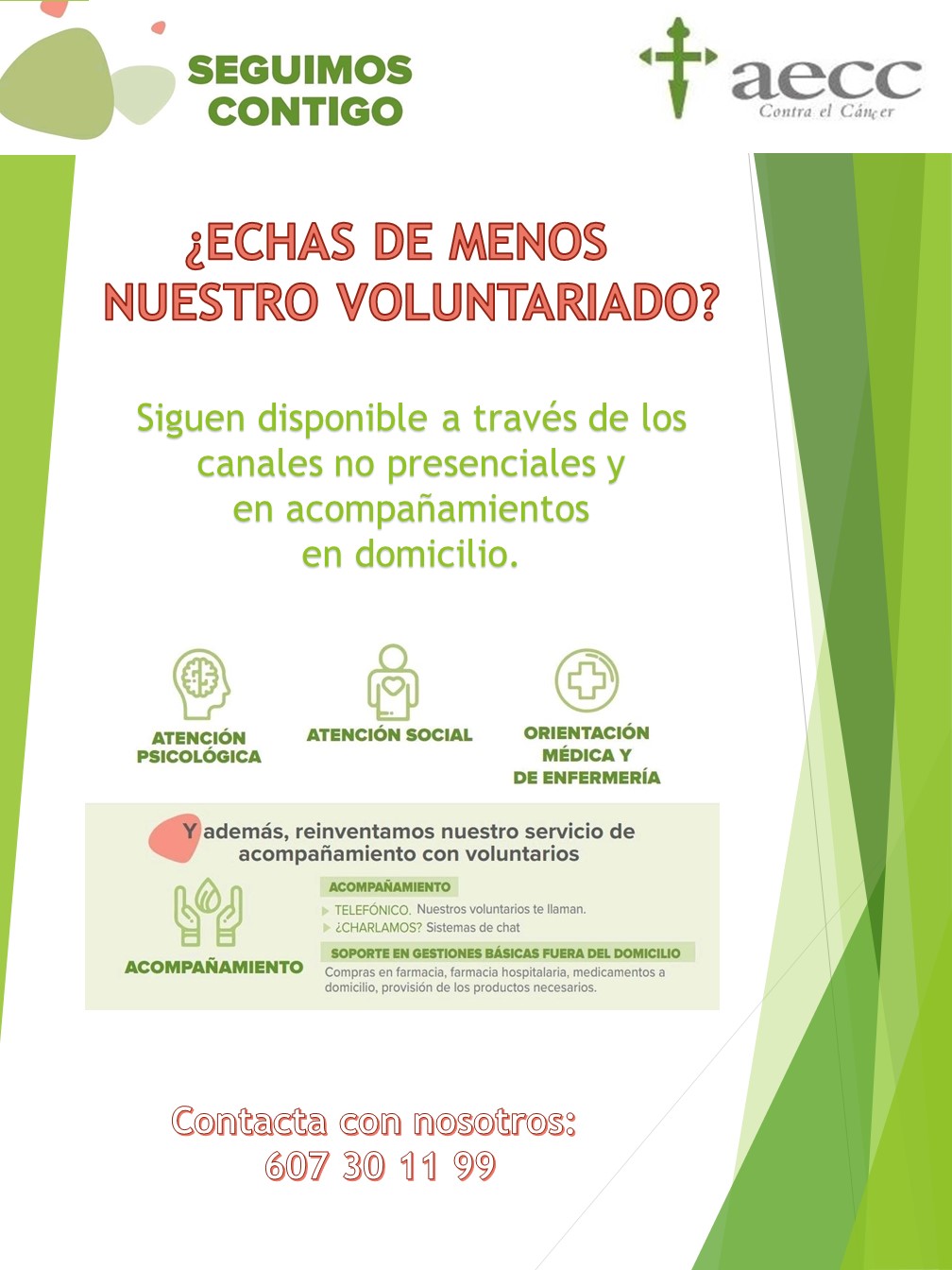 Cartel actividades de voluntariado en el Hospital