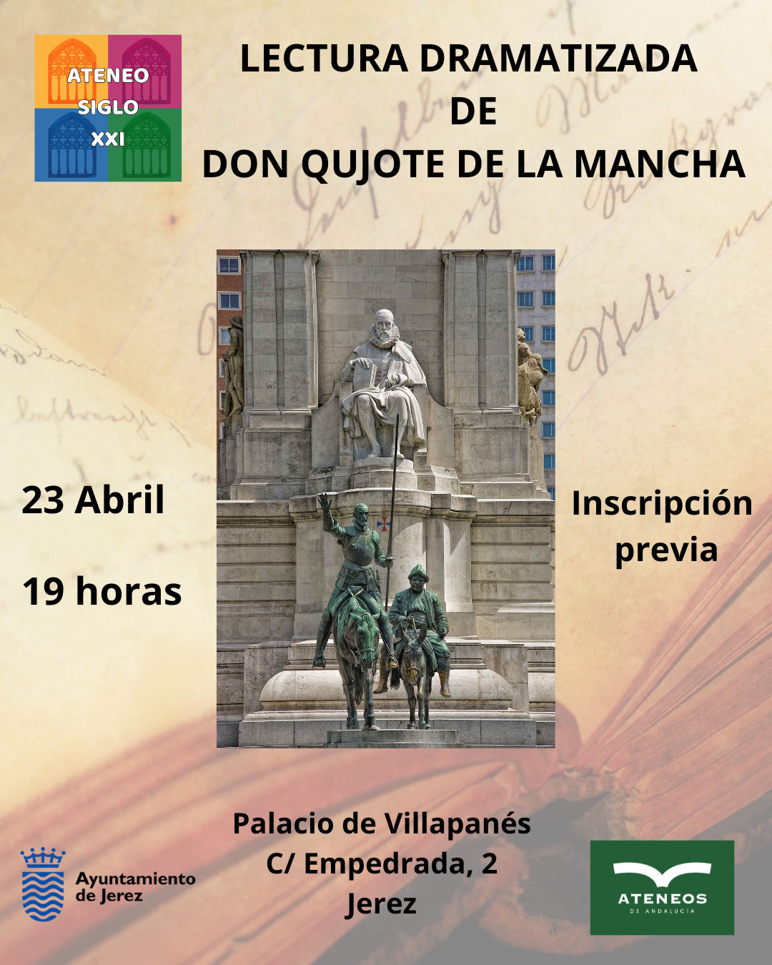 Cartel Quijote ateneo siglo xxi
