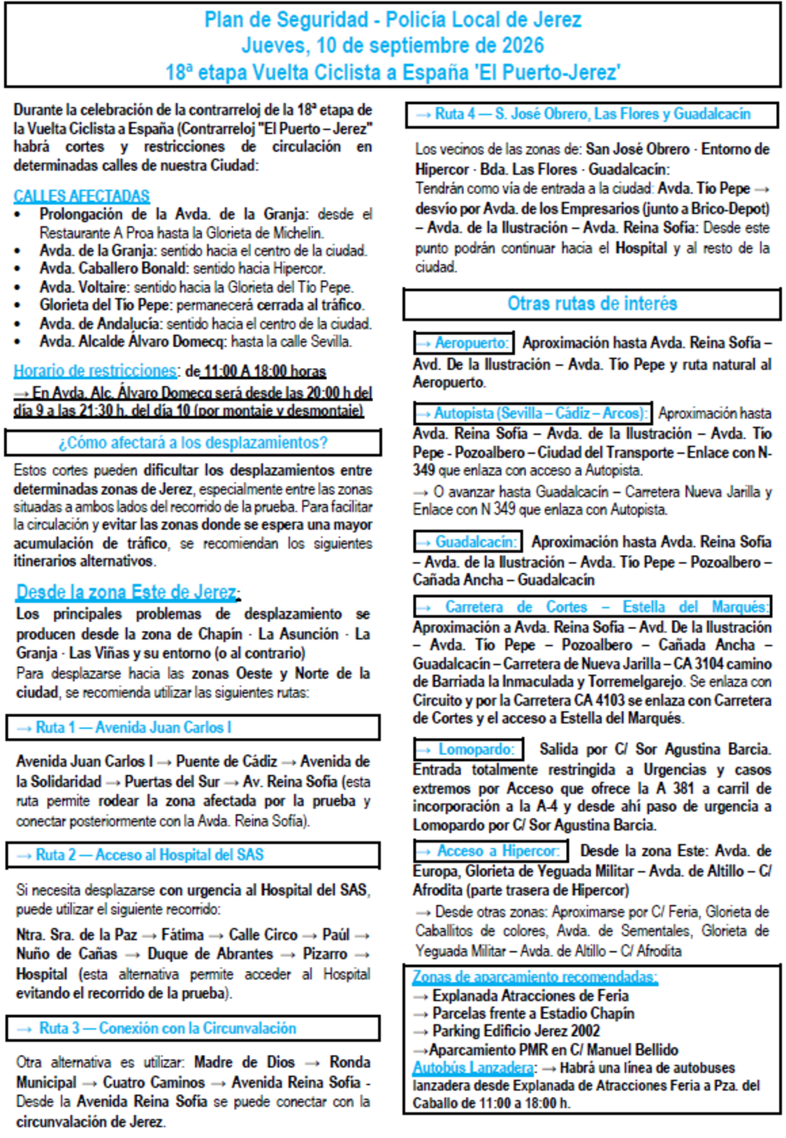 Avisos a la ciudadanía