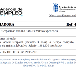Oferta Agencia Empleo Jerez