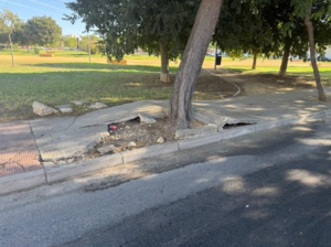 Uno de los tramos de acerado en mal estado