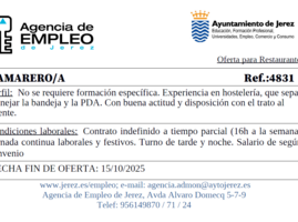 Oferta Agencia Empleo Jerez