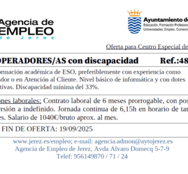 Oferta Agencia Empleo Jerez